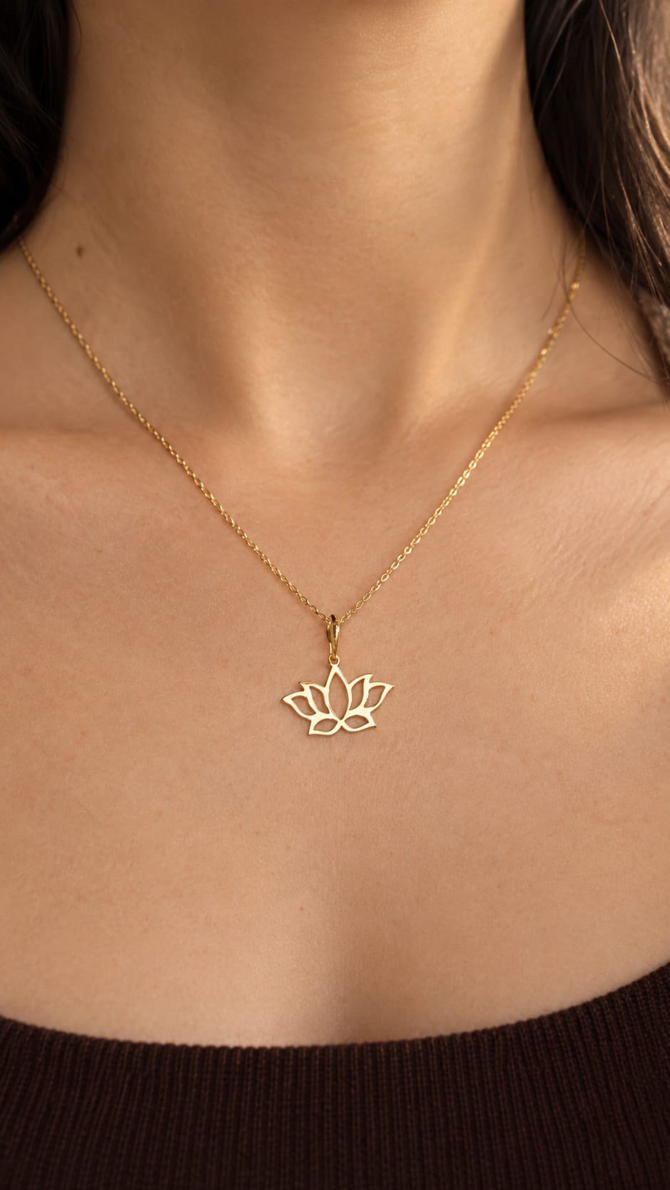 925 Ayar Gümüş Lotus Charm -  Kolye Ucu