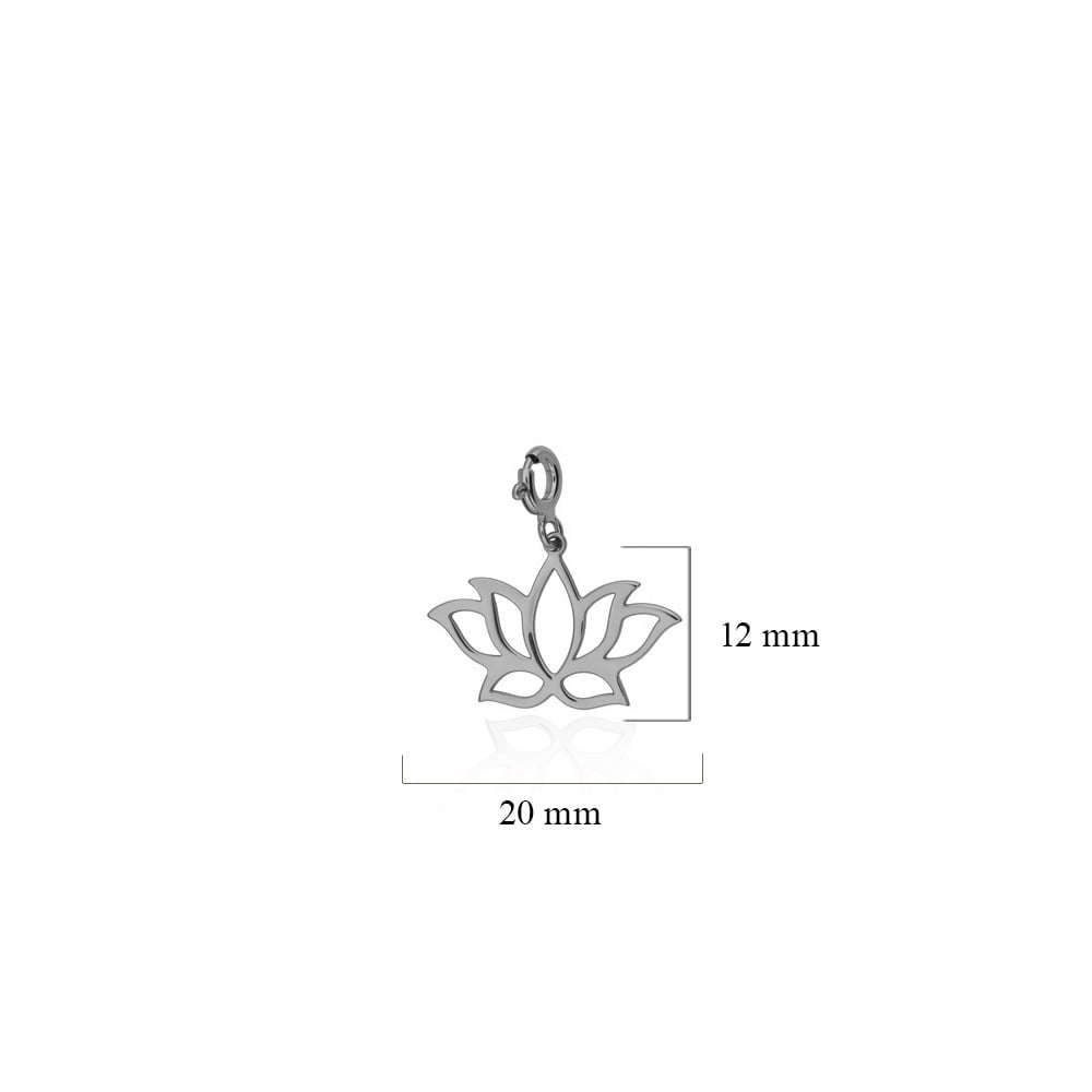 925 Ayar Gümüş Lotus Charm -  Kolye Ucu