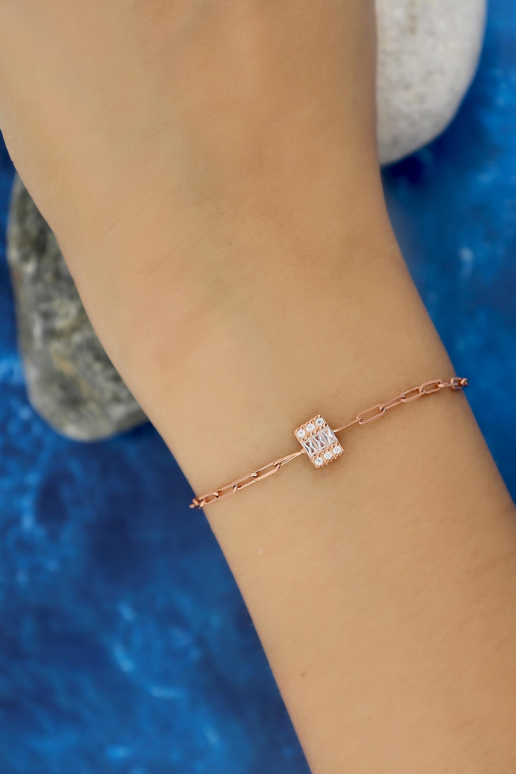 925 Ayar Gümüş Minimal Işıltılı Baget Bileklik