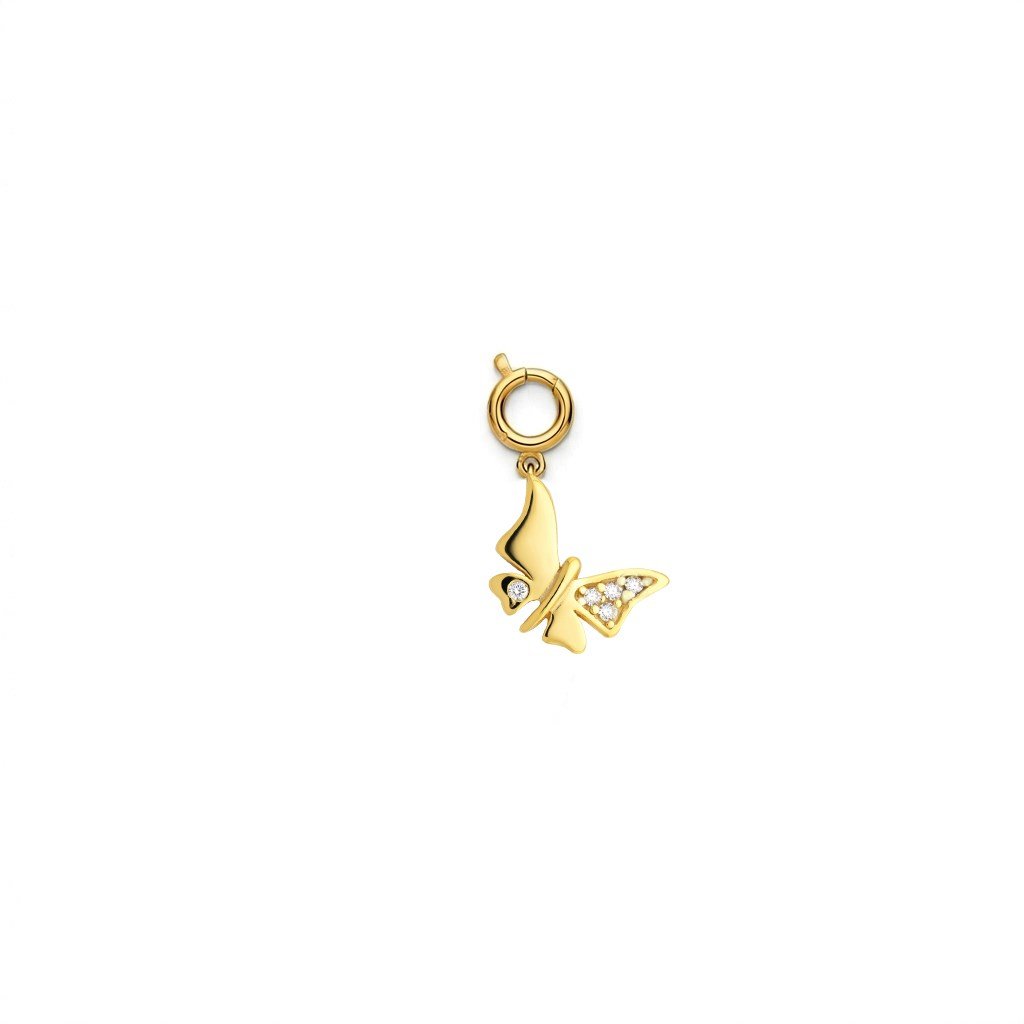 925 Ayar Gümüş Minimal Kelebek Kolye Ucu - Charm