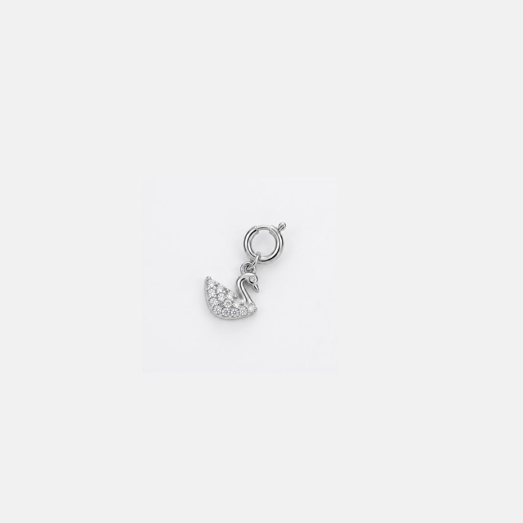 925 Ayar Gümüş Minimal Kuğu Charm Kolye Ucu