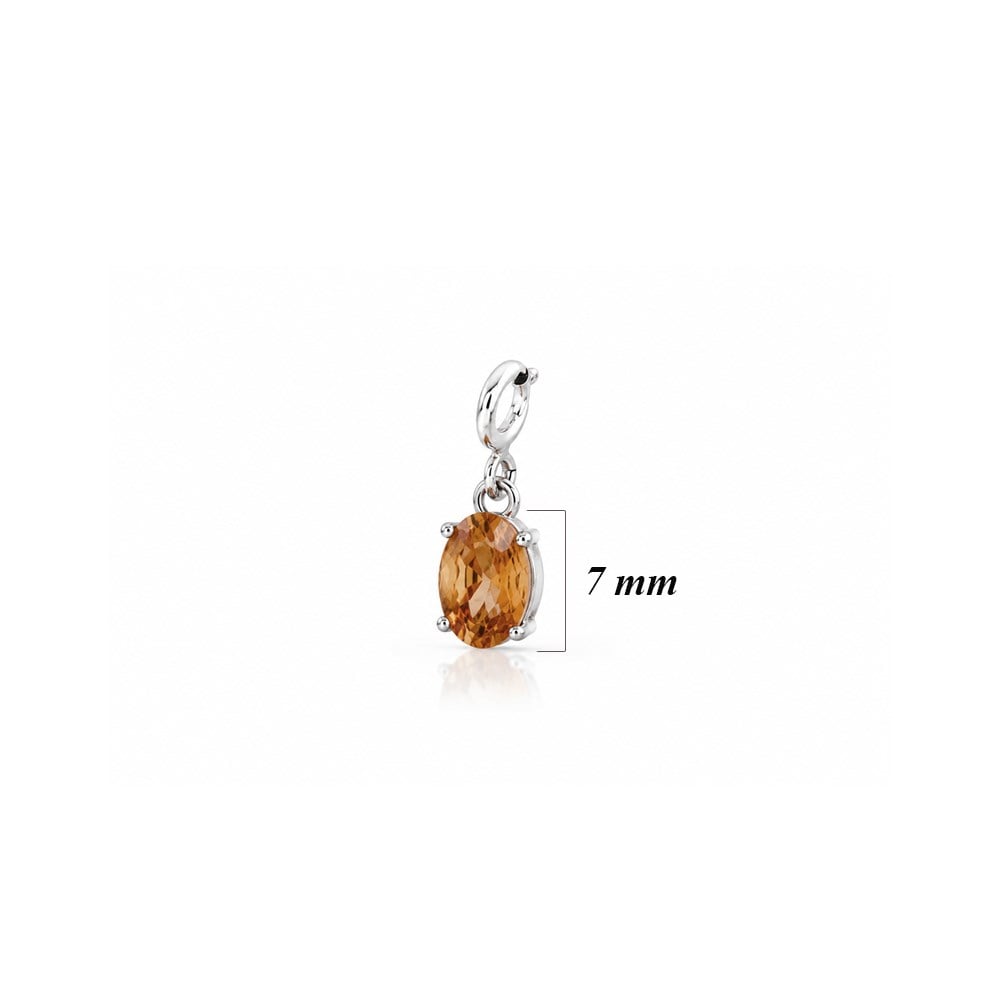 925 Ayar Gümüş Minimal Oval Zultanit Taşlı Charm Kolye Ucu