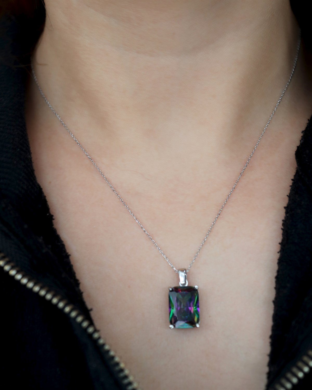 925 Ayar Gümüş Mistik Topaz Baget Takı Seti