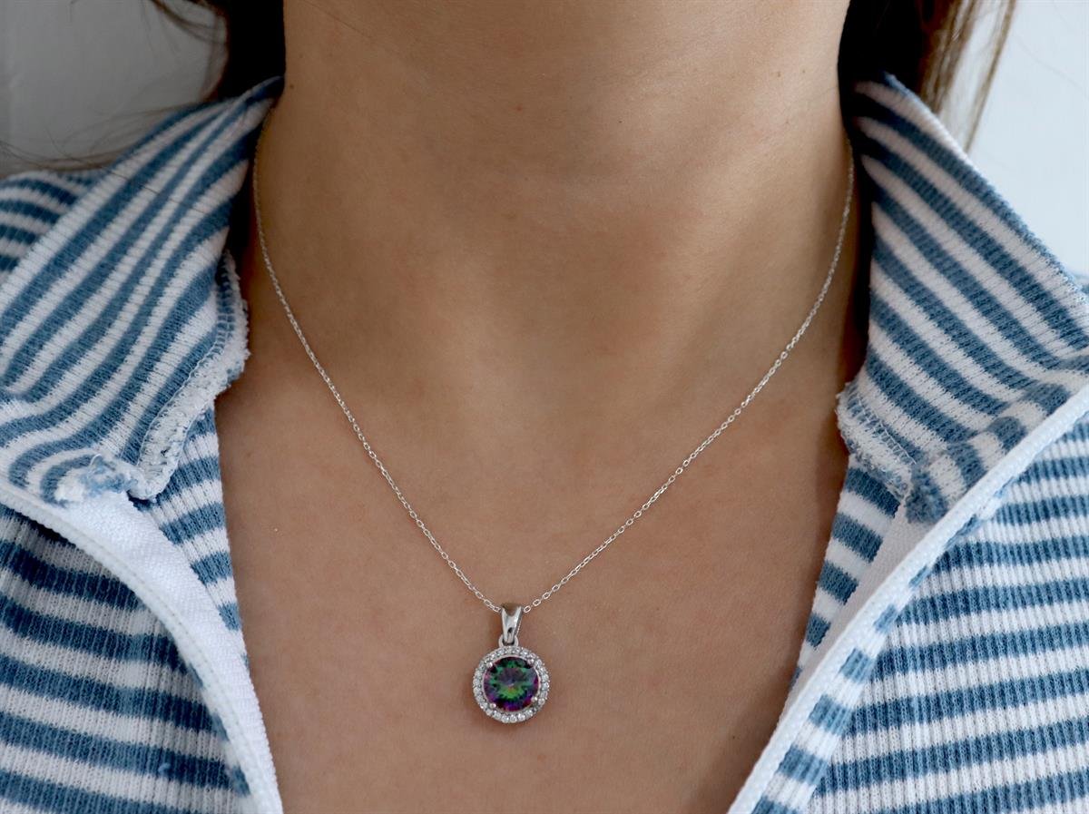 925 Ayar Gümüş Mistik Topaz Taşlı Takı Seti