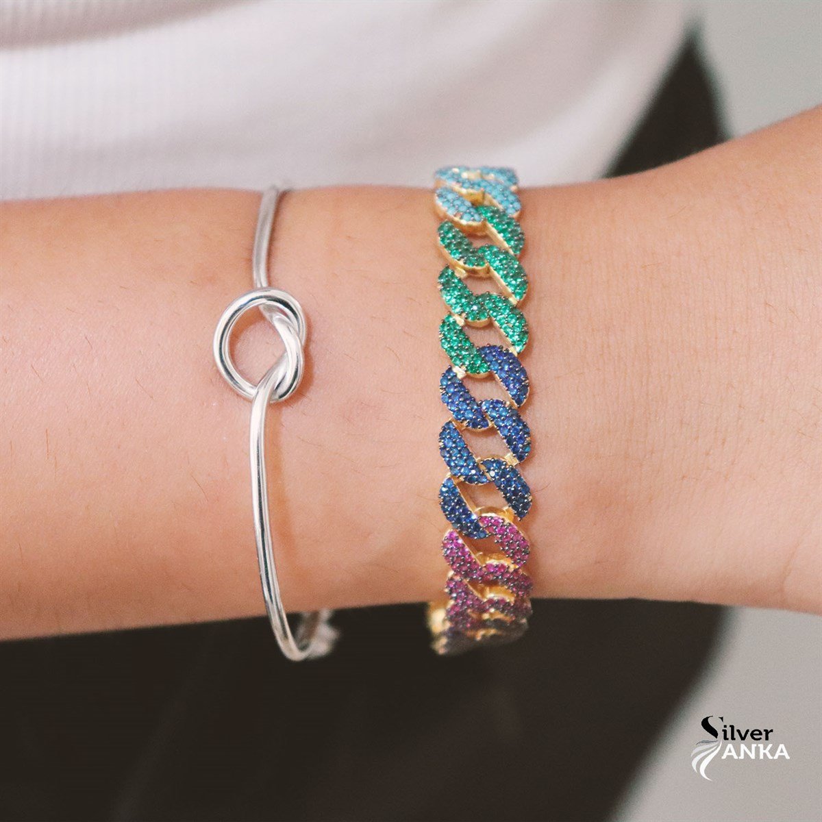 925 Ayar Gümüş Mix Taşlı Gurmet Bileklik