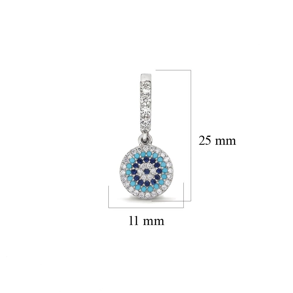 925 Ayar Gümüş Nazar Charm - Kolye Ucu