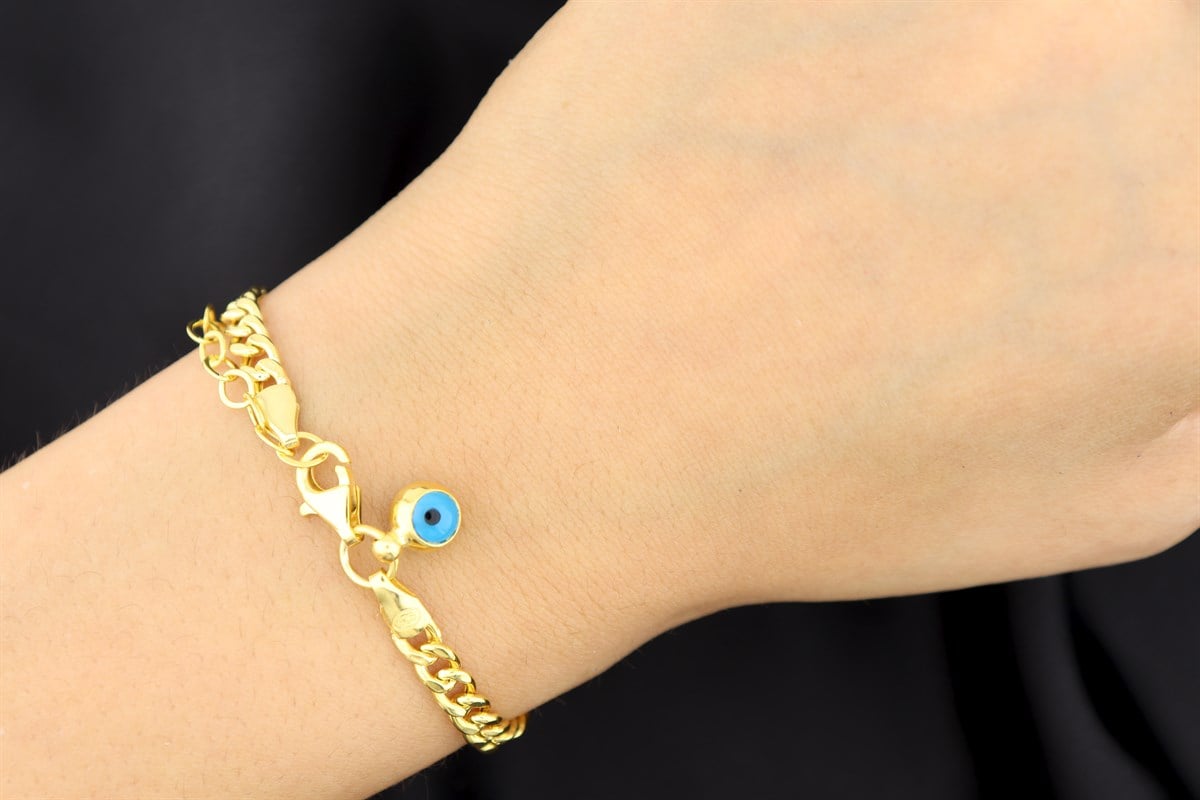 925 Ayar Gümüş Nazar Detaylı Gurmet Bileklik