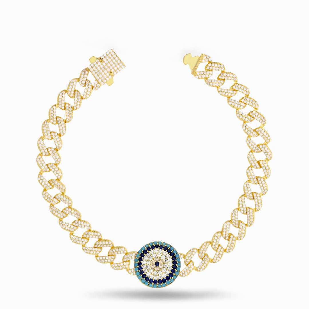 925 Ayar Gümüş Nazar Detaylı Gurmet Bileklik