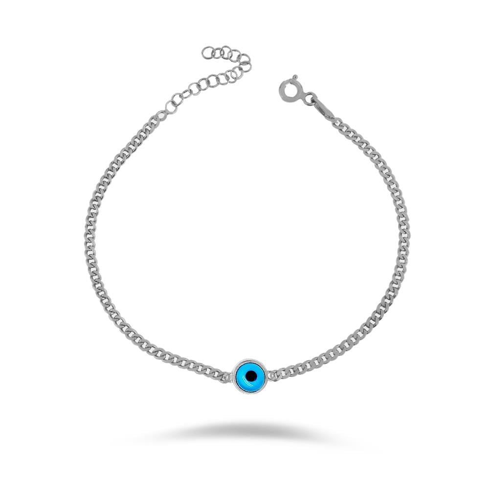 925 Ayar Gümüş Nazar Göz Detaylı Gurmet Bileklik