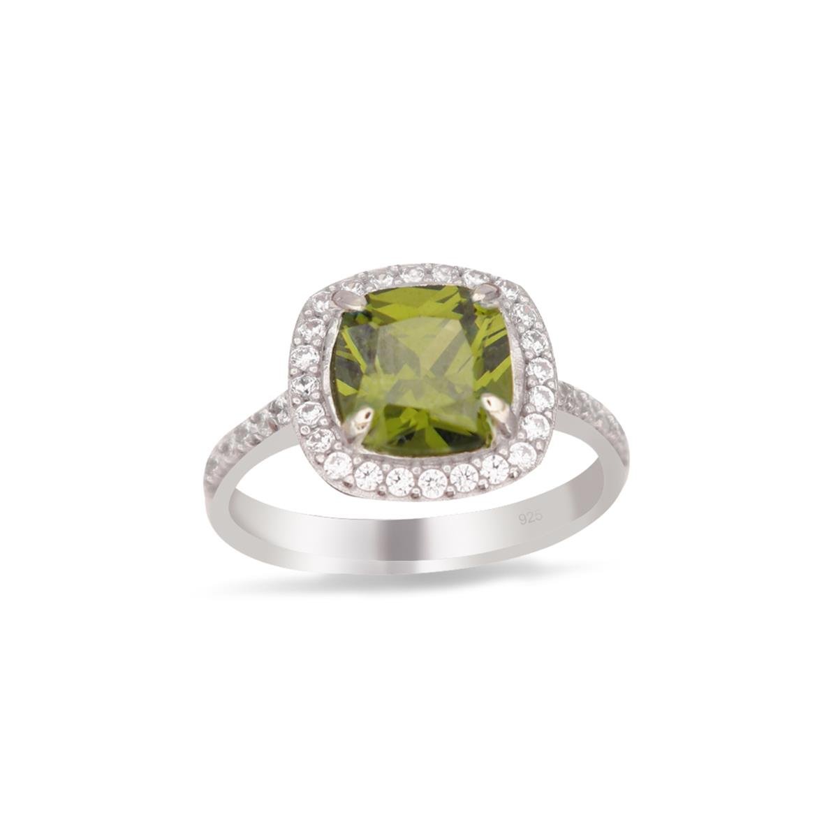 925 Ayar Gümüş Olive Taşlı Takı Seti