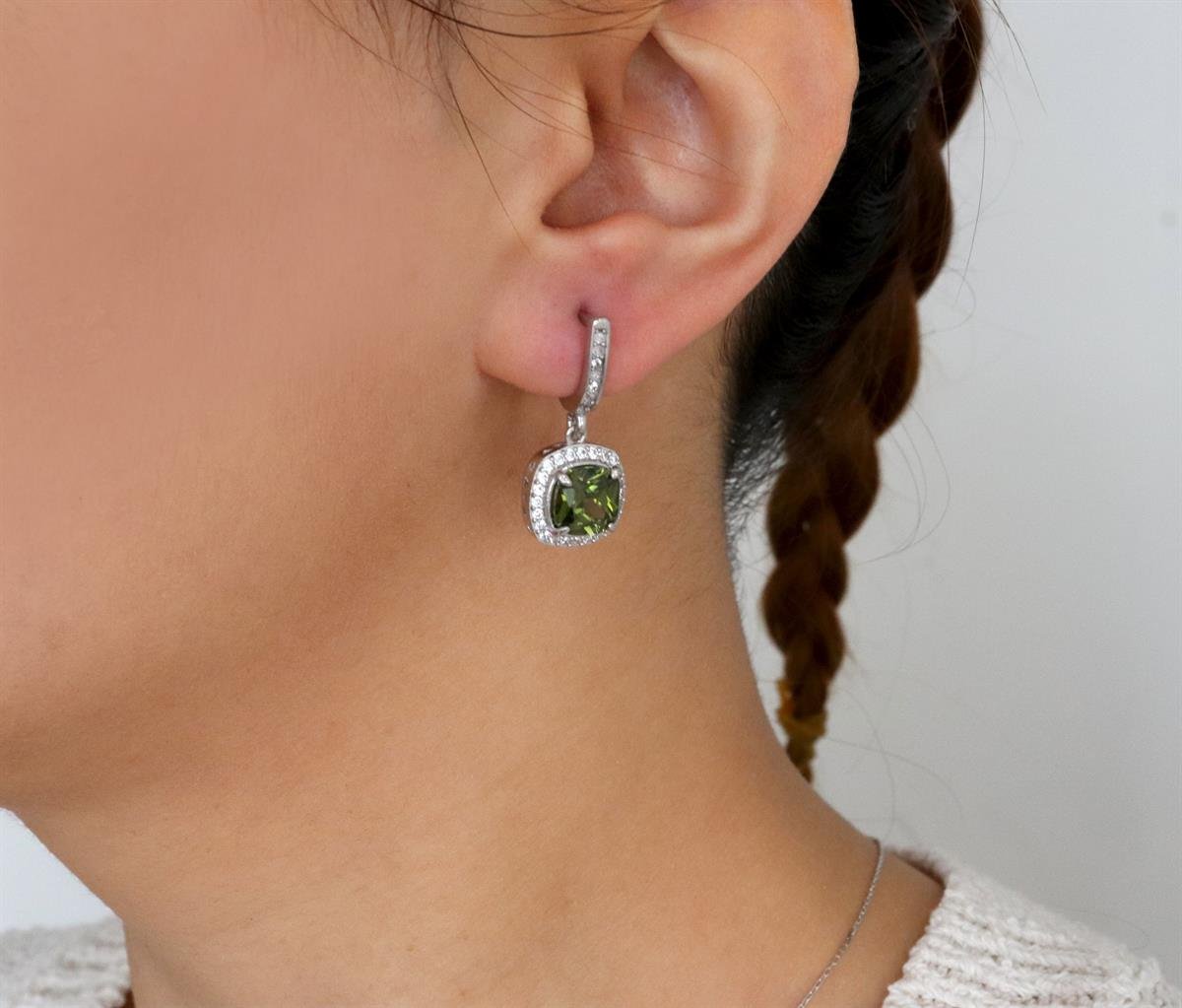 925 Ayar Gümüş Olive Taşlı Takı Seti