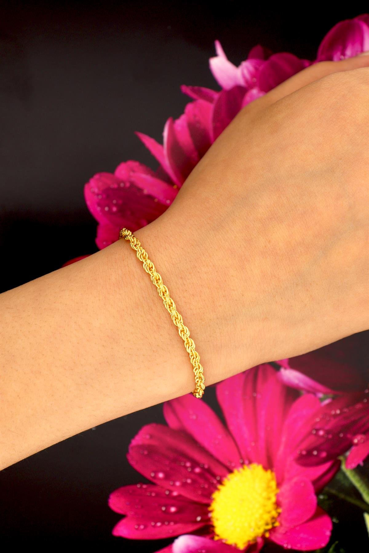 925 Ayar Gümüş Örgülü Burma Halat Zincir Bileklik