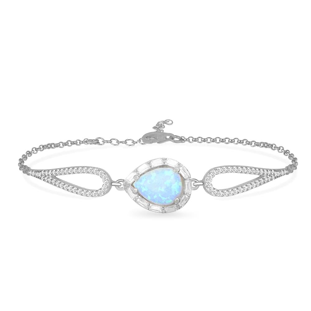925 Ayar Gümüş Oval Opal Taşlı Bileklik