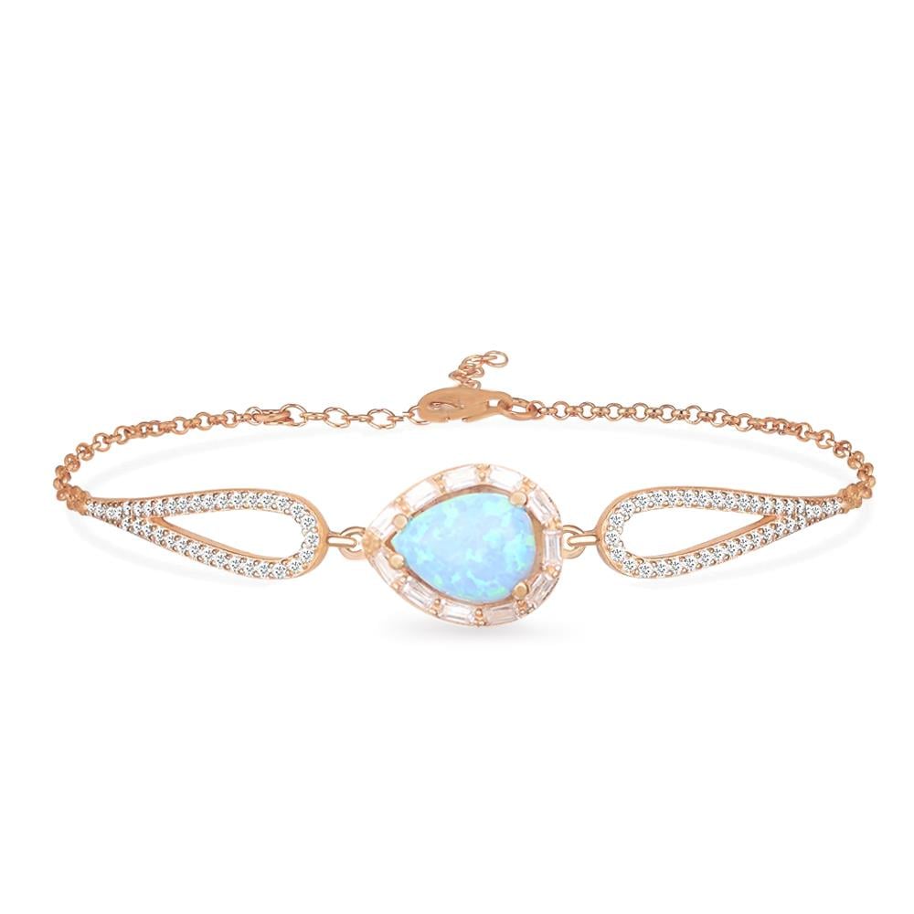 925 Ayar Gümüş Oval Opal Taşlı Bileklik