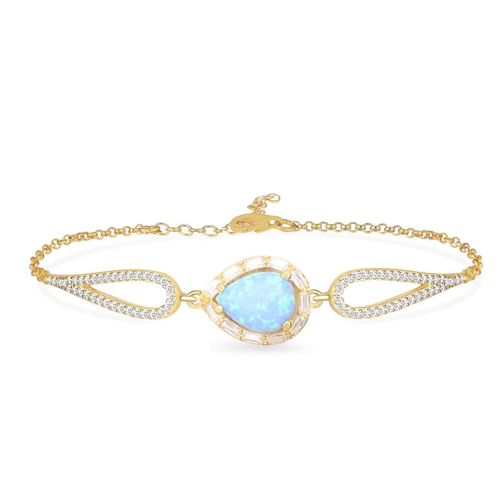925 Ayar Gümüş Oval Opal Taşlı Bileklik