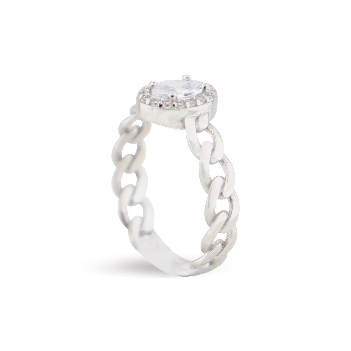 925 Ayar Gümüş Oval Taş Takı Seti Zincir Detay