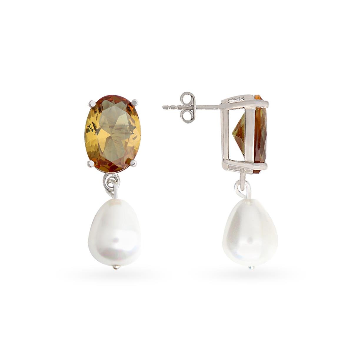 925 Ayar Gümüş Oval Zultanit Taş Küpe