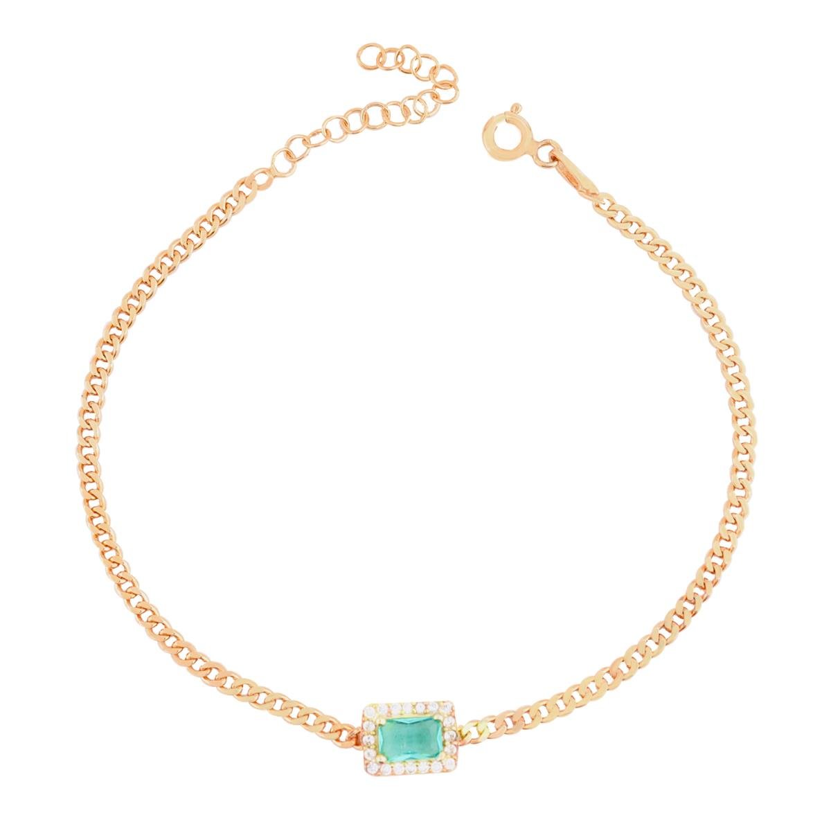 925 Ayar Gümüş Paraiba Baget Taşlı Gurmet Zincir Bileklik