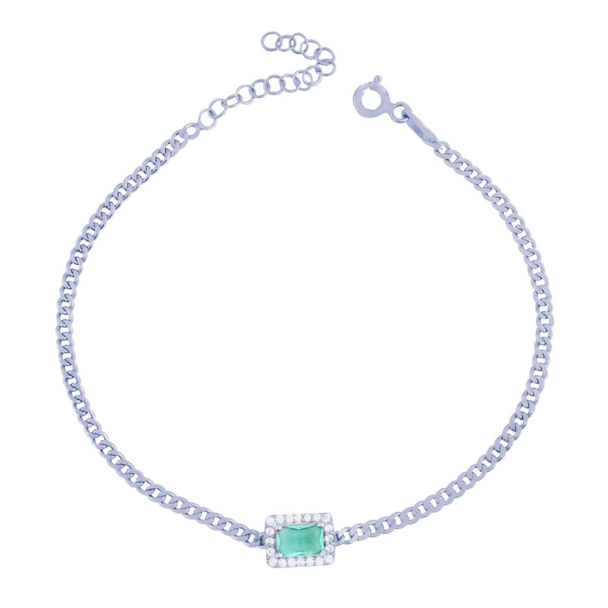 925 Ayar Gümüş Paraiba Baget Taşlı Gurmet Zincir Bileklik