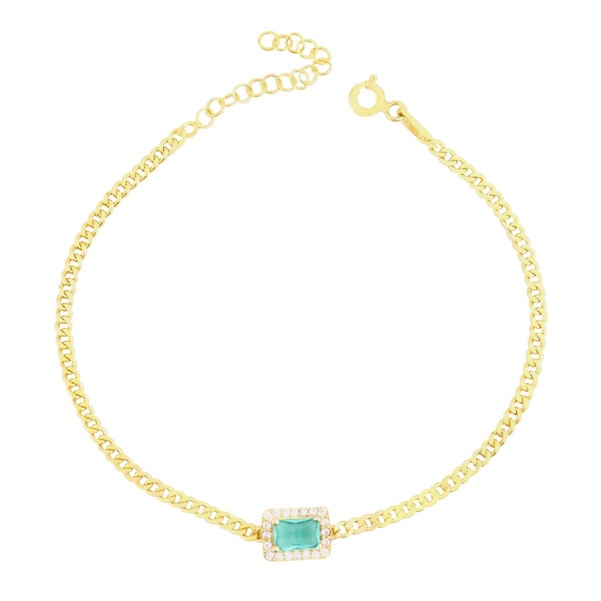 925 Ayar Gümüş Paraiba Baget Taşlı Gurmet Zincir Bileklik