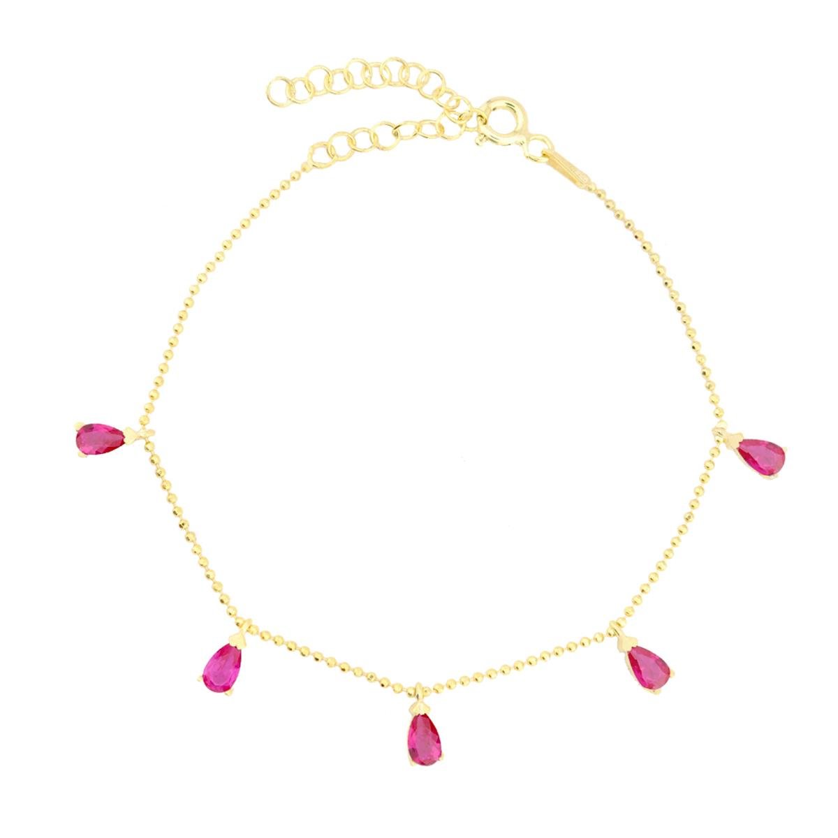 925 Ayar Gümüş Pembe Damla Taşlı Shakira Gümüş Bileklik