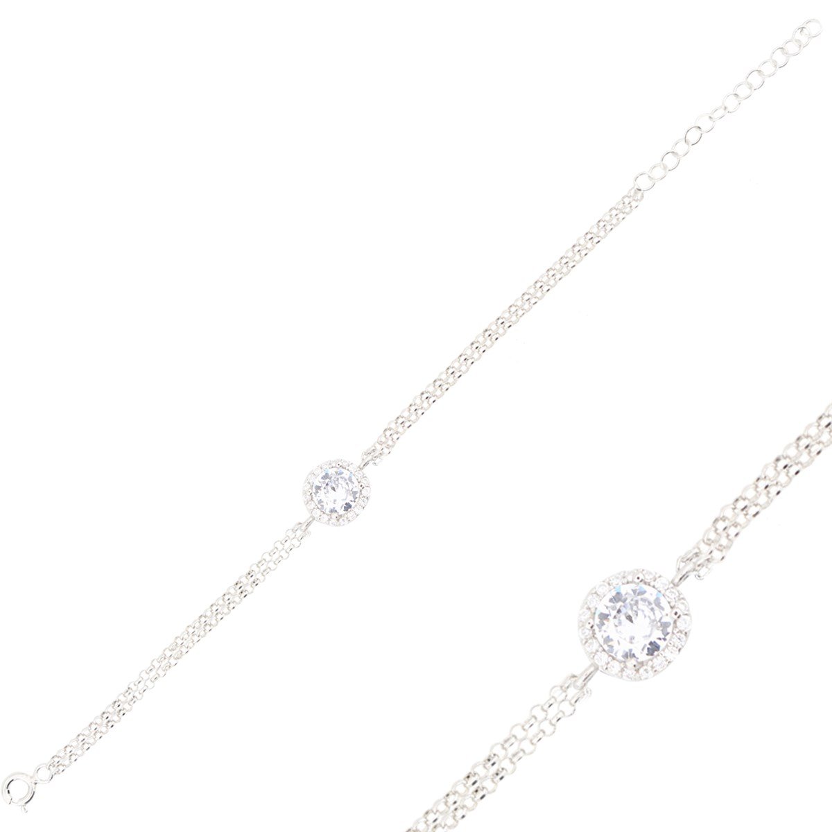 925 Ayar Gümüş Pırlanta Modeli Takı Seti