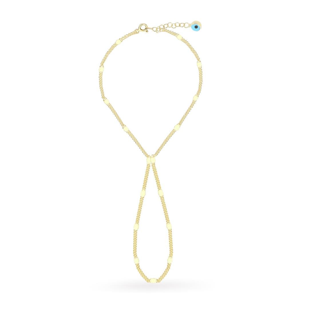 925 Ayar Gümüş Pullu Zincirli Nazar Detaylı Şahmeran