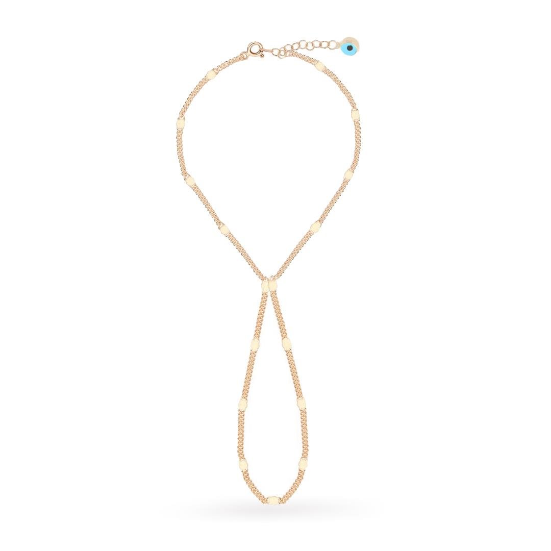 925 Ayar Gümüş Pullu Zincirli Nazar Detaylı Şahmeran