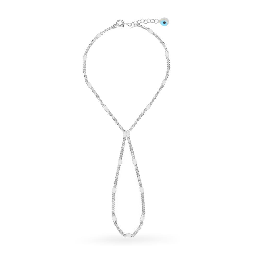 925 Ayar Gümüş Pullu Zincirli Nazar Detaylı Şahmeran