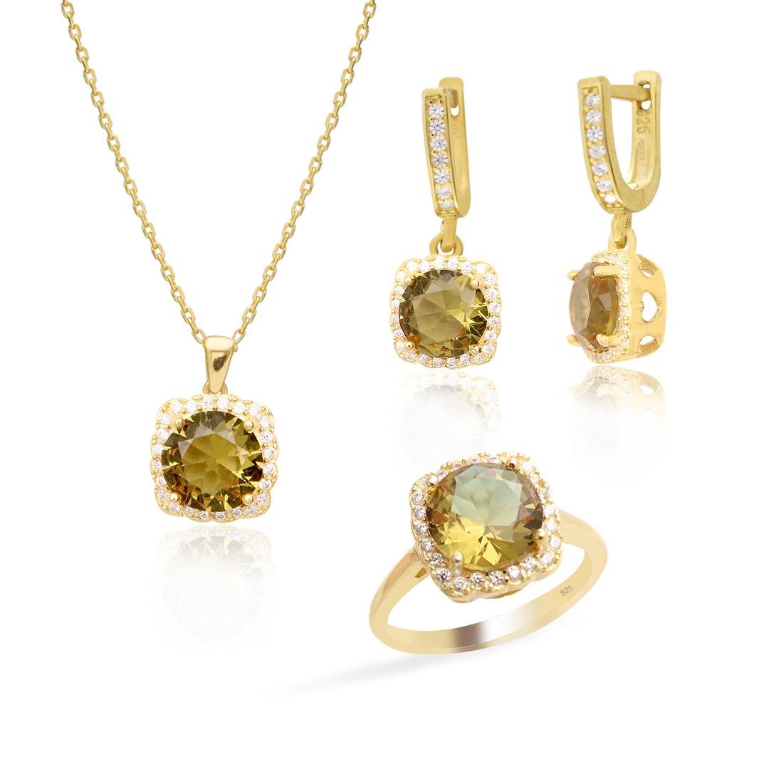 925 Ayar Gümüş Renk Değiştiren Zultanit Taşlı Takı Seti