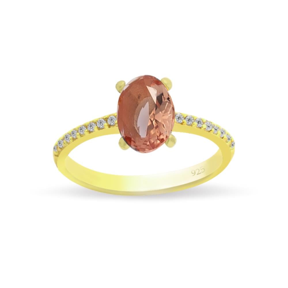 925 Ayar Gümüş Renk Değiştiren Zultanit Oval Taşlı Yüzük