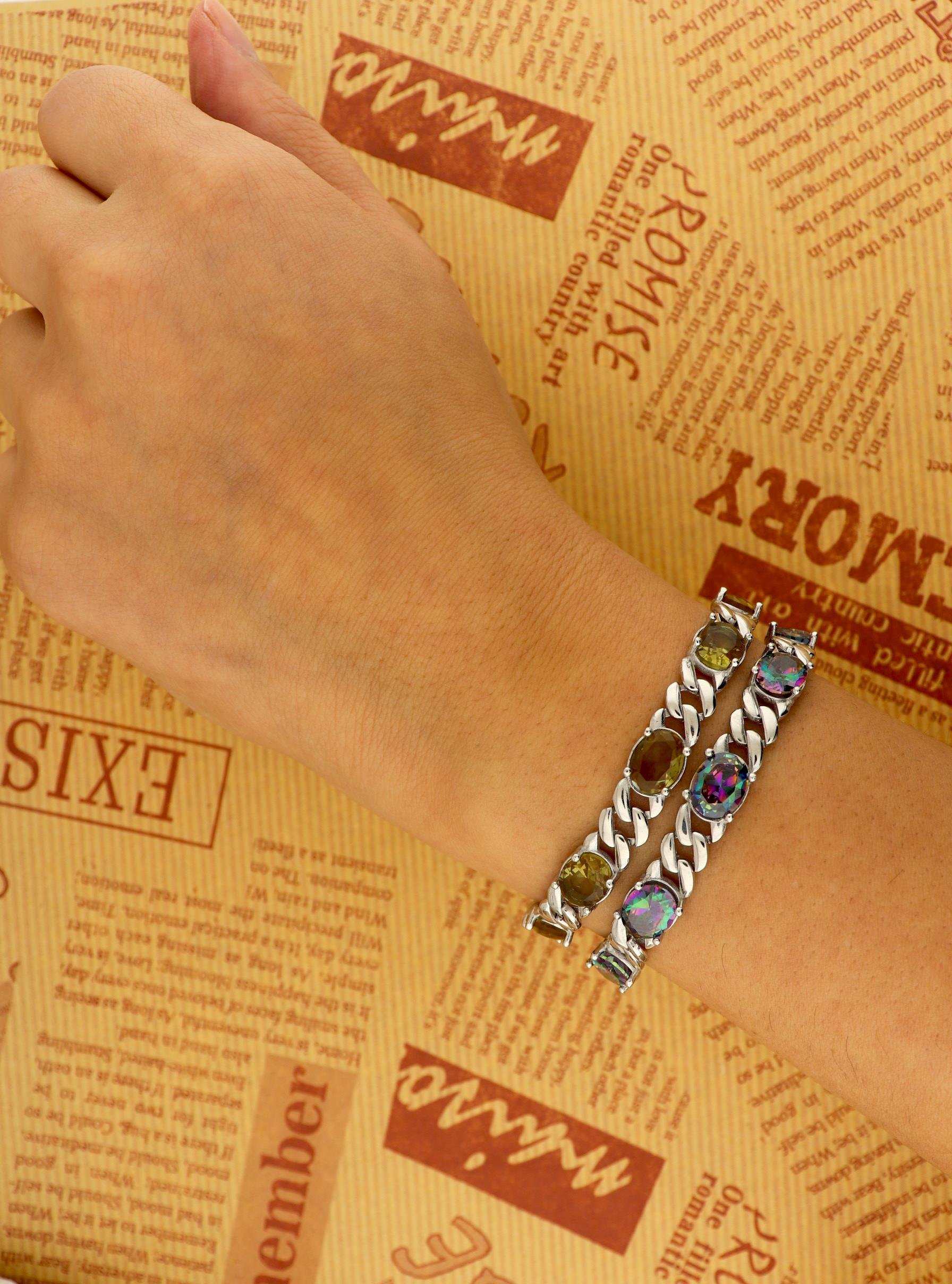 925 Ayar Gümüş Renk Değiştiren Zultanit Taşlı Gurmet Bileklik