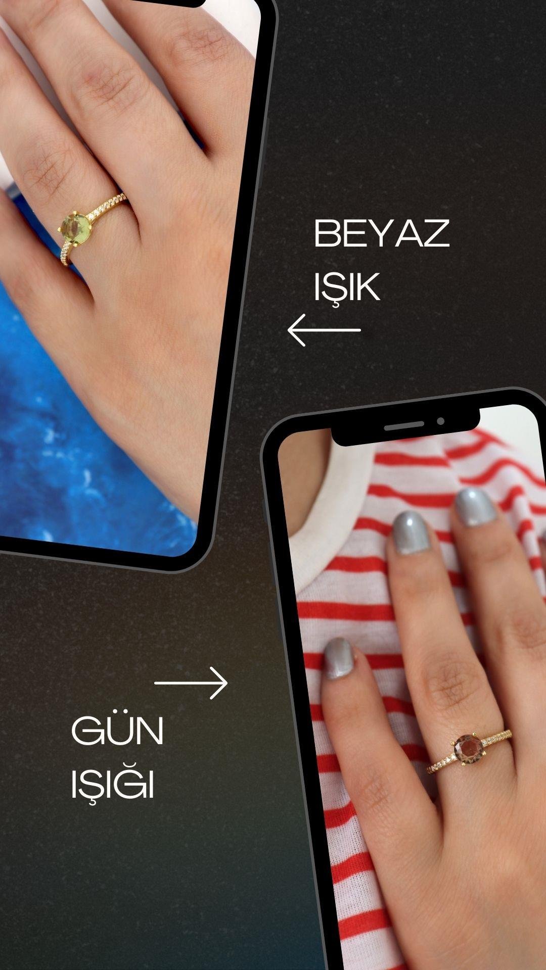 925 Ayar Gümüş Renk Değiştiren Zultanit Taş Yüzük