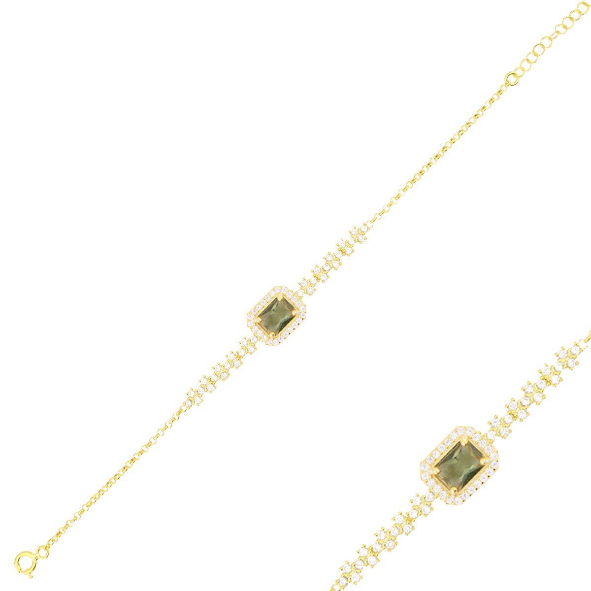 925 Ayar Gümüş Renk Değiştiren Zultanit Taş Baget Bileklik