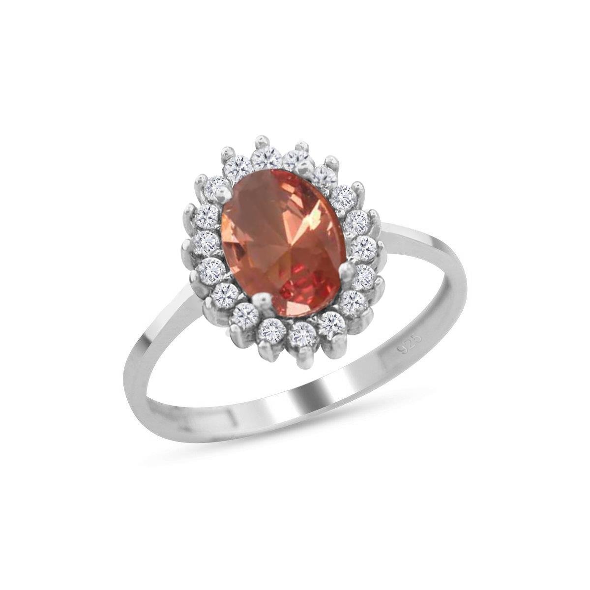 925 Ayar Gümüş Renk Değiştiren Zultanit Oval Taşlı Anturaj Yüzük