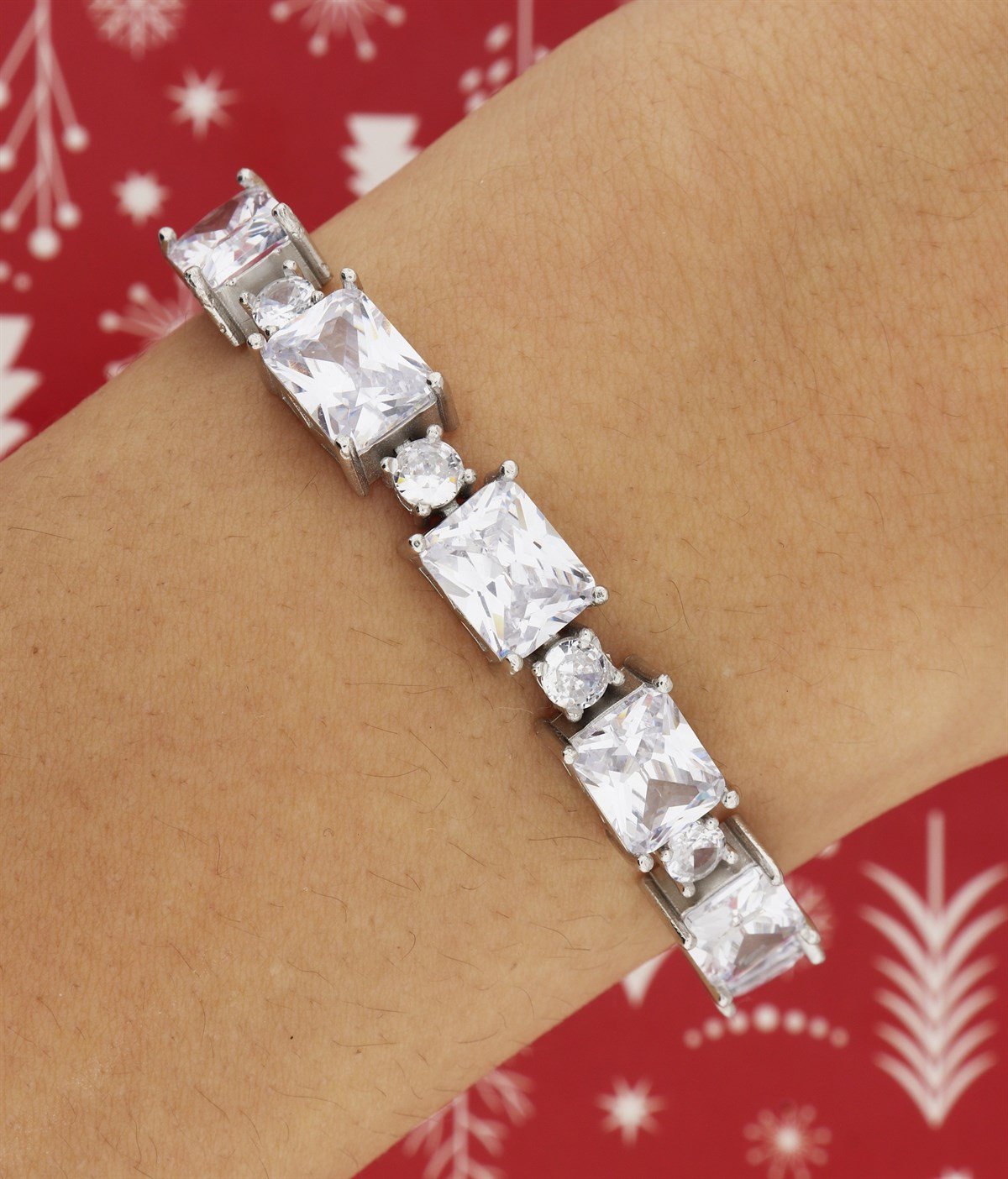 925 Ayar Gümüş Rodyum Kaplama Asansörlü Baget Bileklik