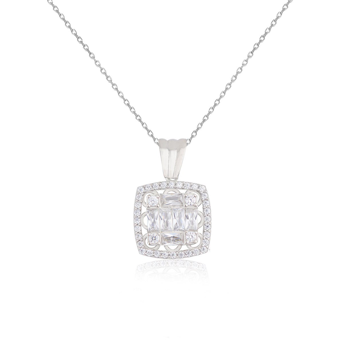 925 Ayar Gümüş Rodyumlu Büyük Baget Takı Seti