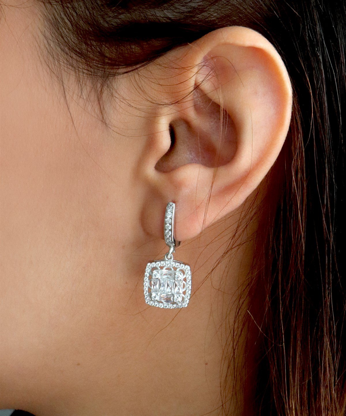 925 Ayar Gümüş Rodyumlu Büyük Baget Takı Seti