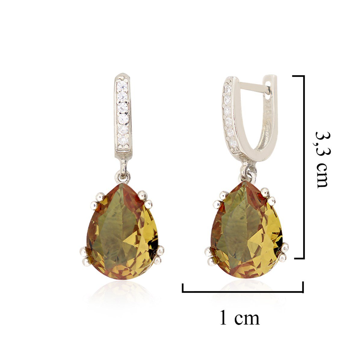 925 Ayar Gümüş Rodyumlu Damla Zultanit Taş Küpe