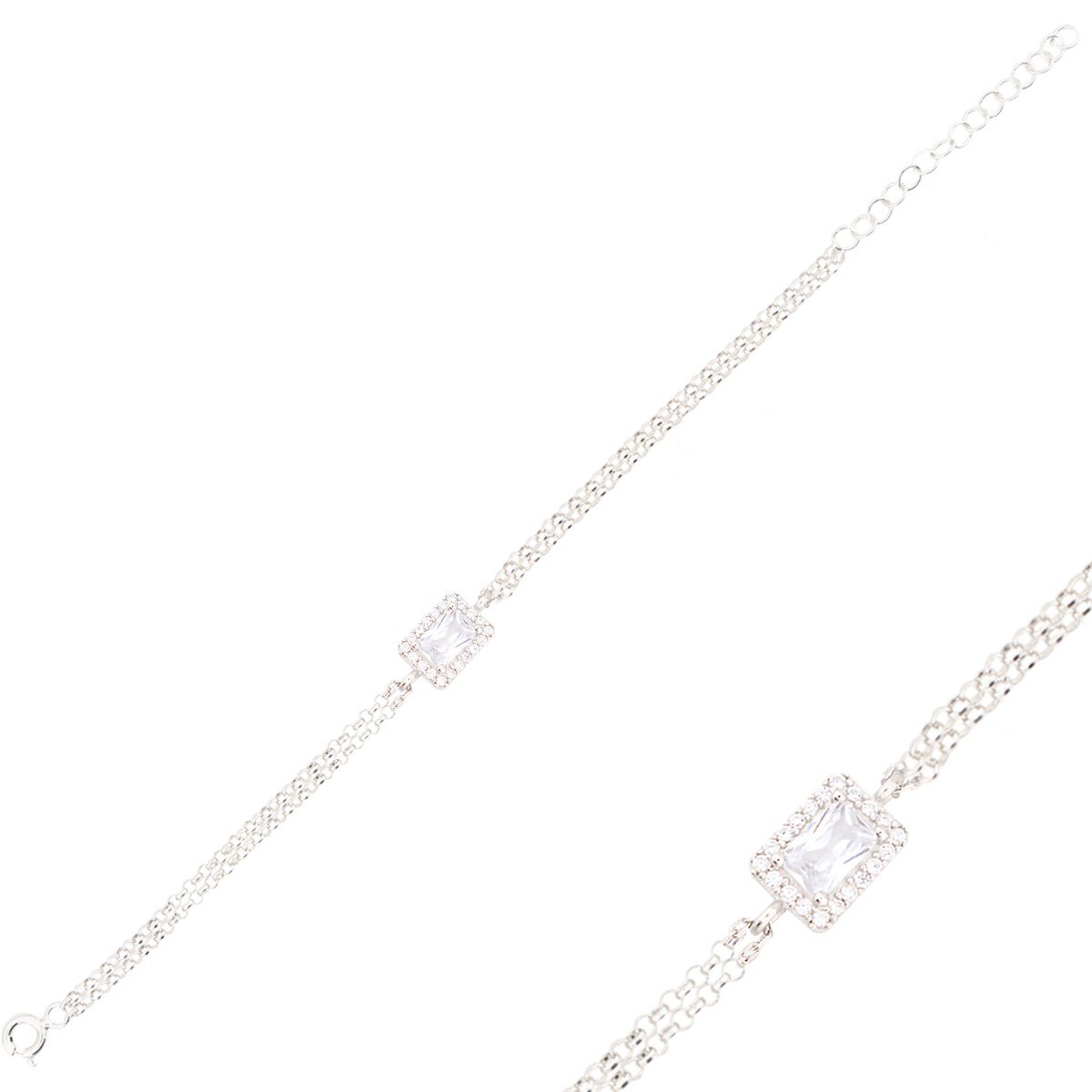 925 Ayar Gümüş Safir Baget Bileklik