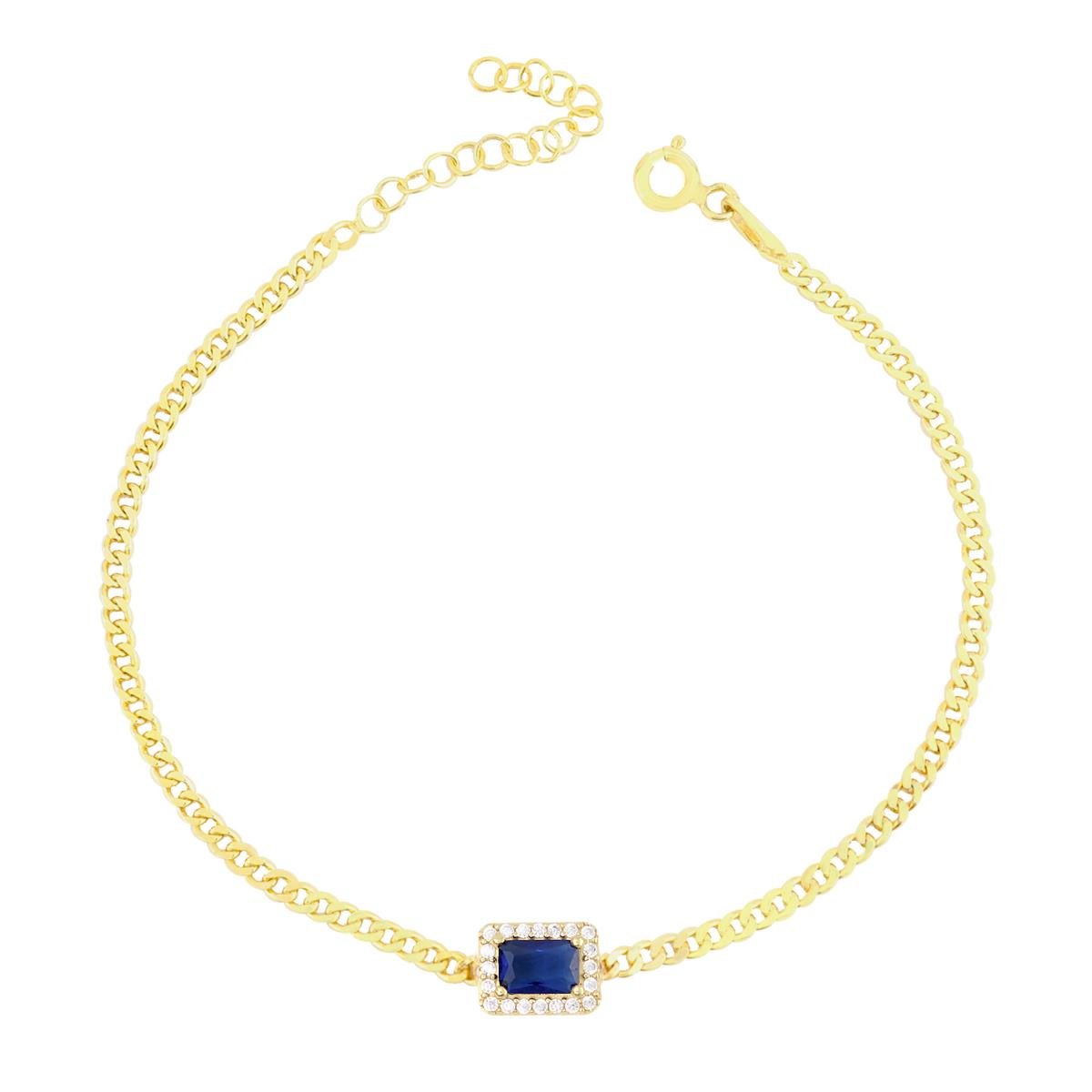 925 Ayar Gümüş Safir Baget Taşlı Gurmet Zincir Bileklik