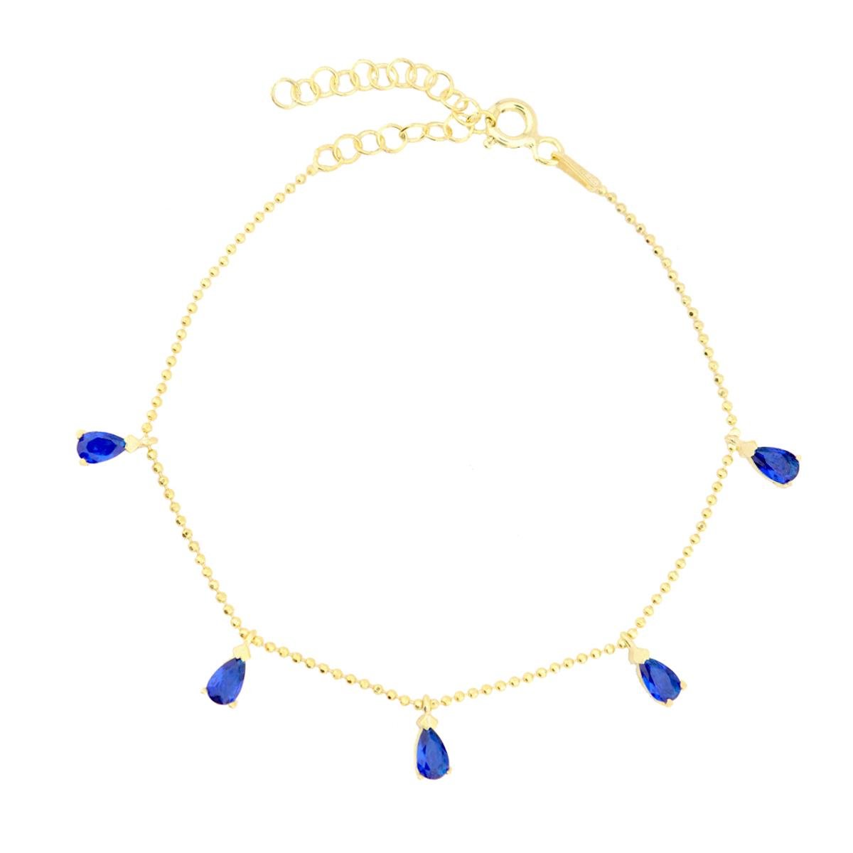 925 Ayar Gümüş Safir Damla Taşlı Shakira Gümüş Bileklik