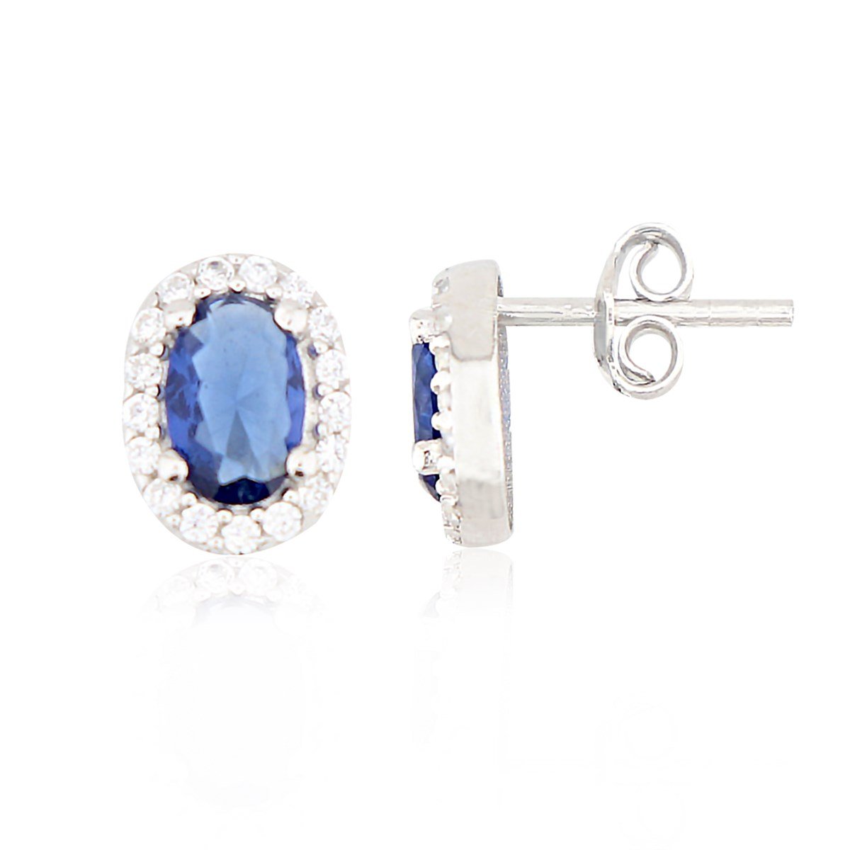 925 Ayar Gümüş Safir Oval Takı Seti