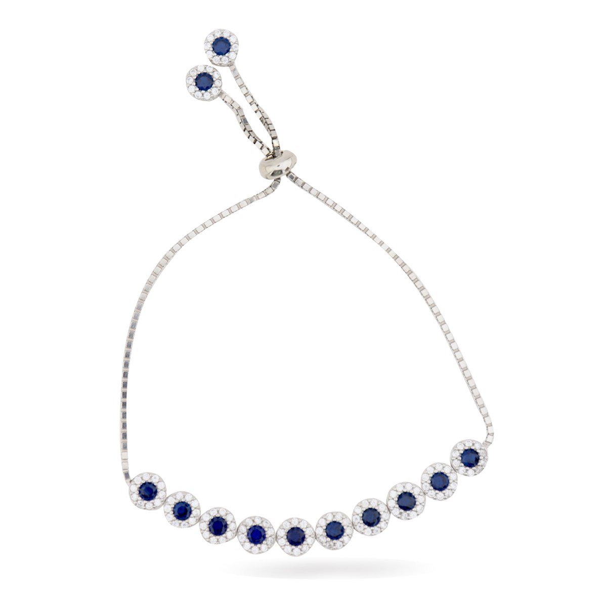 925 Ayar Gümüş Safir Taşlı Asansörlü Bileklik