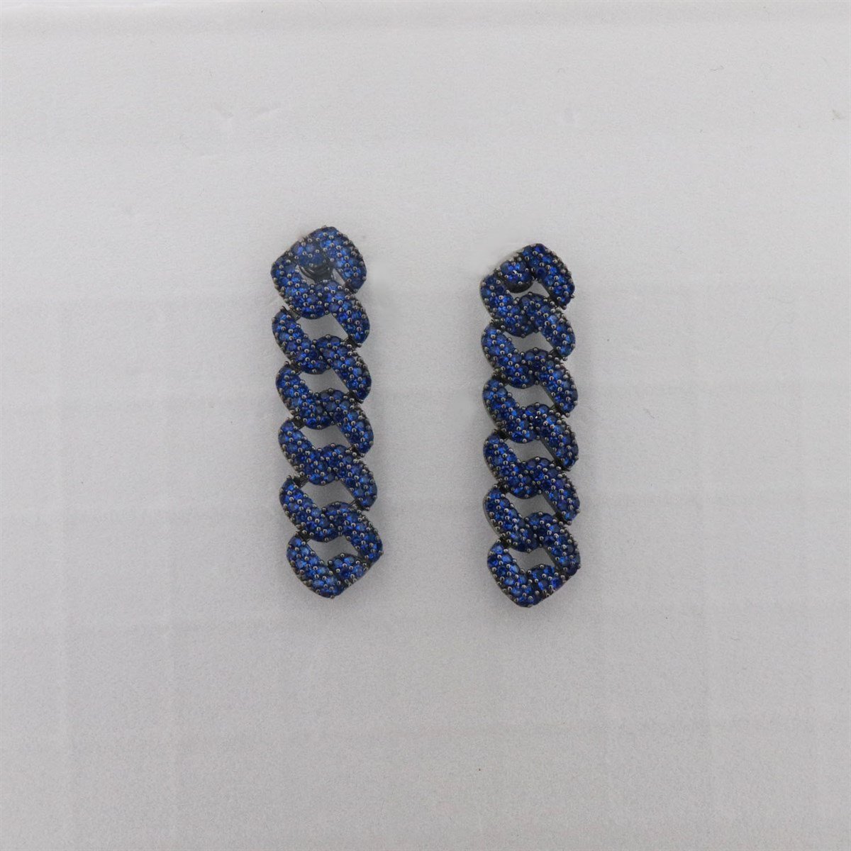 925 Ayar Gümüş Safir Taşlı Gurmet Küpe