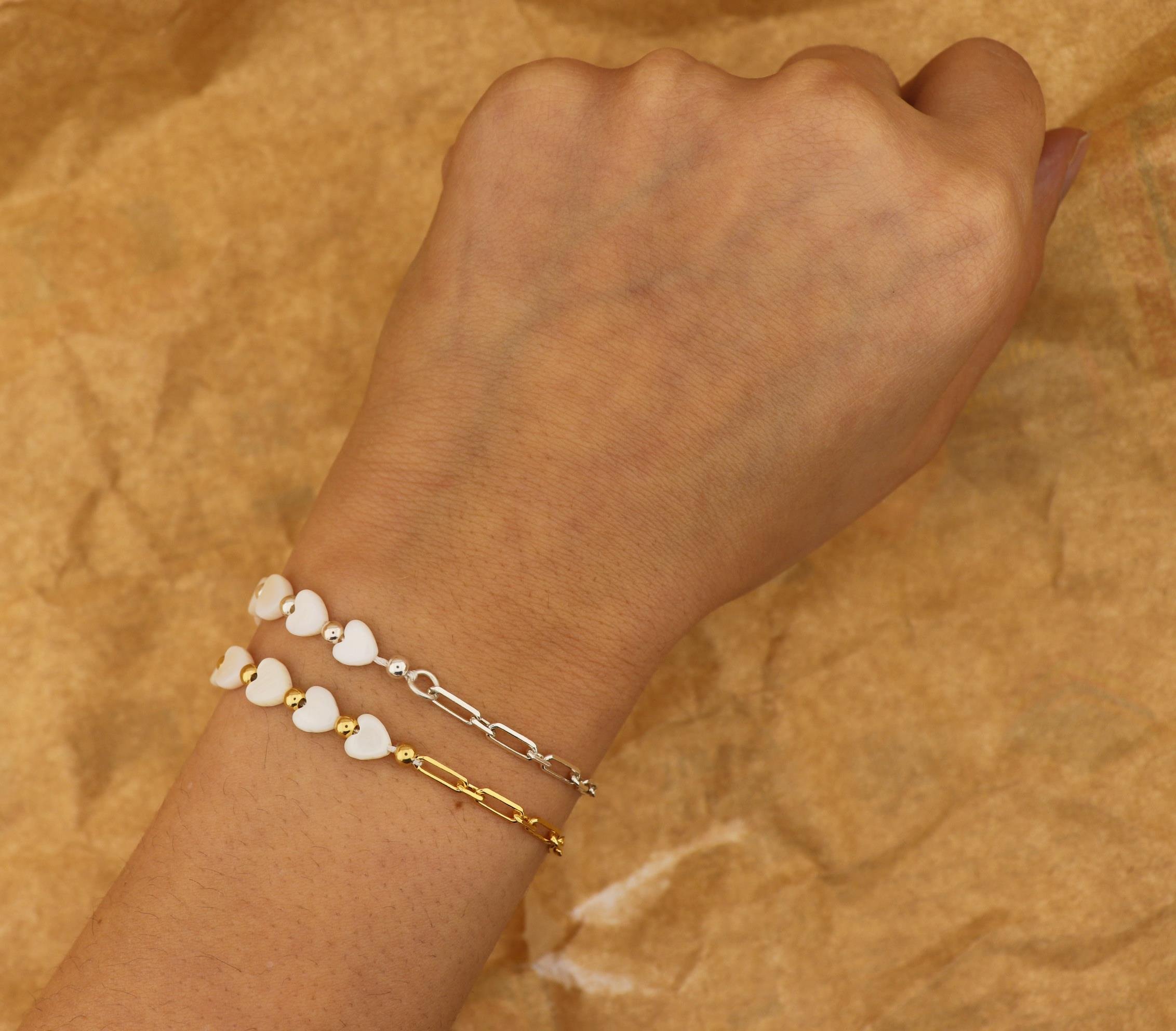 925 Ayar Gümüş Sedef Taşlı Adore Bileklik