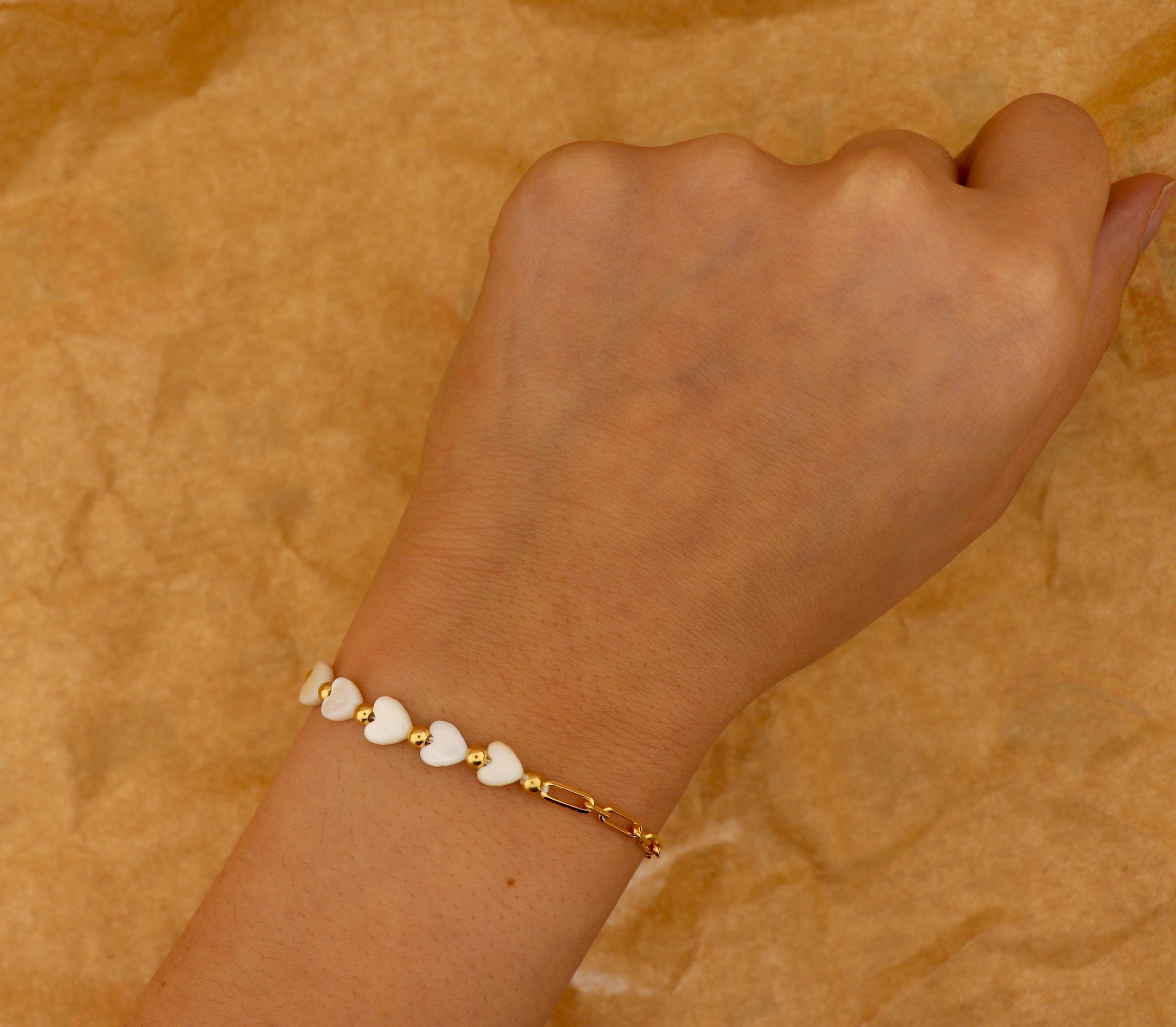 925 Ayar Gümüş Sedef Taşlı Adore Bileklik