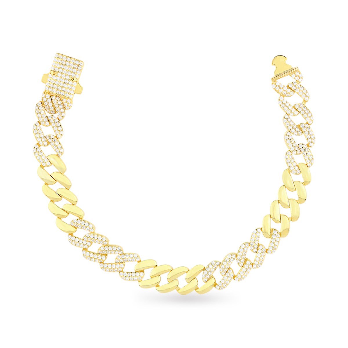 925 Ayar Gümüş Şık Gold Gurmet Bileklik