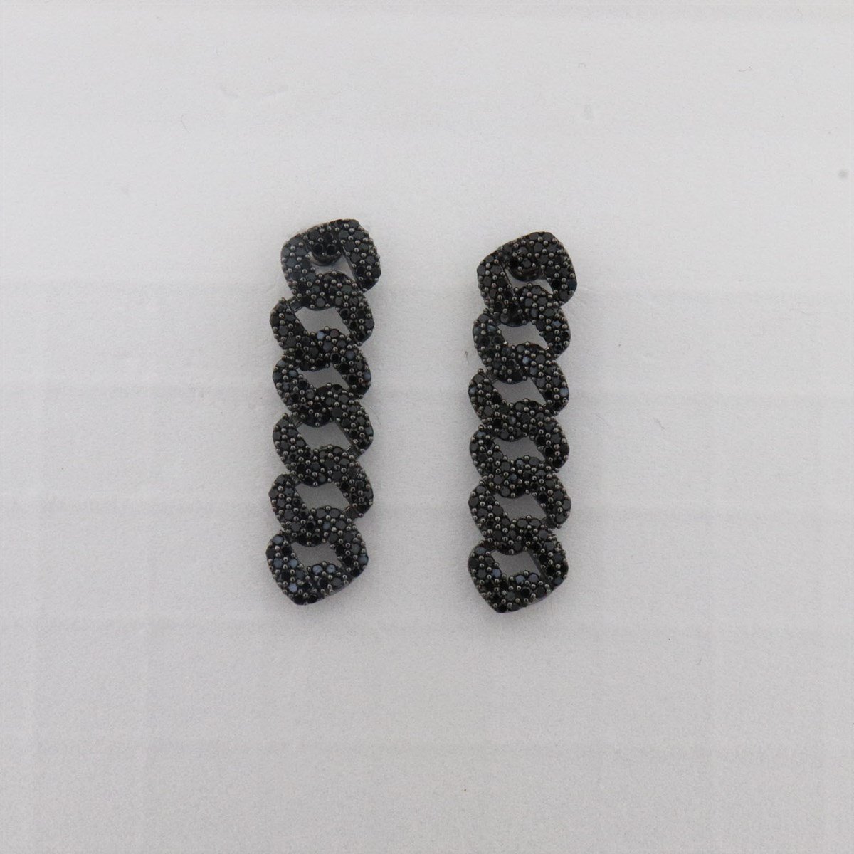 925 Ayar Gümüş Siyah Taşlı Gurmet Küpe