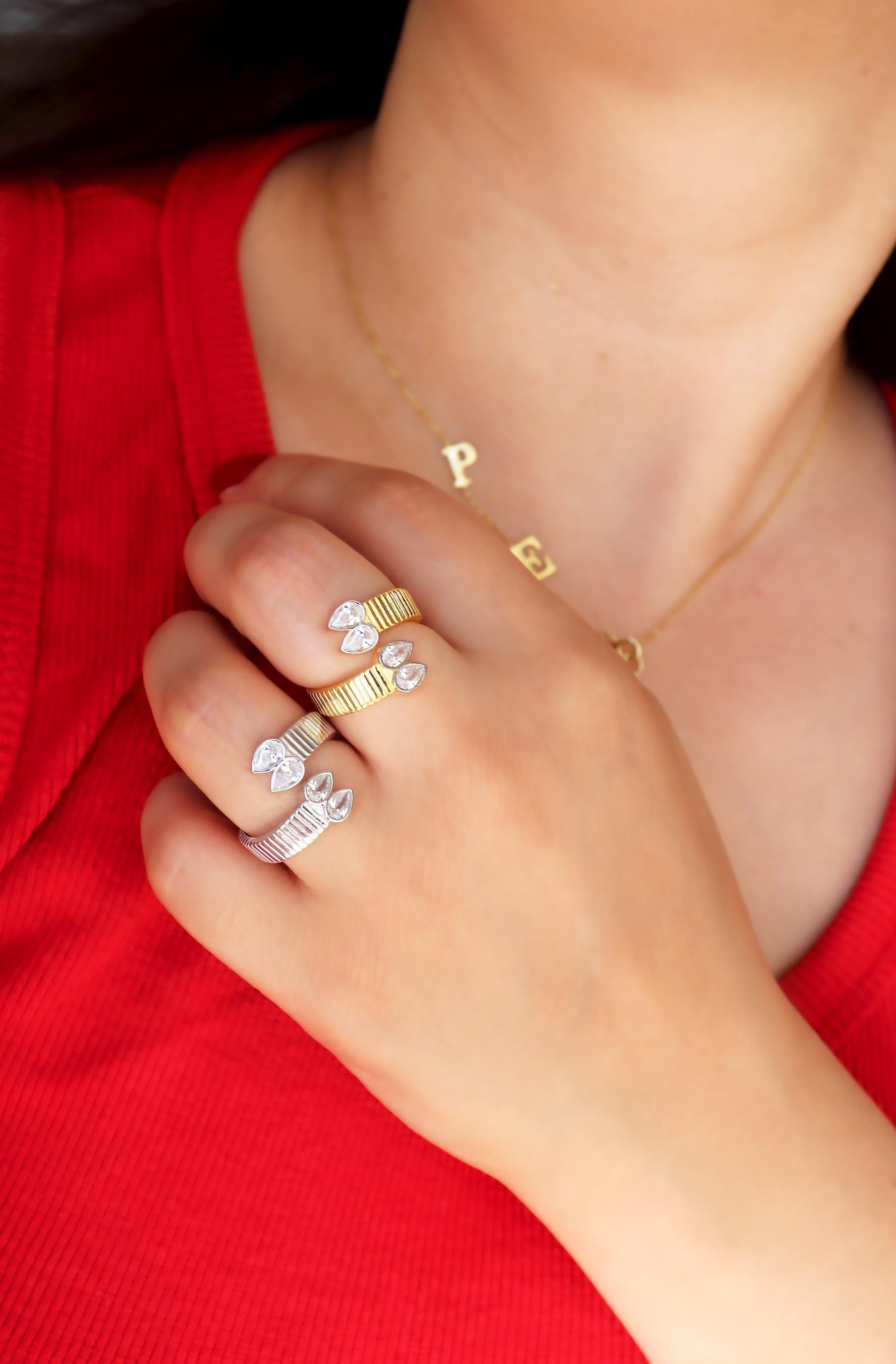 925 Ayar Gümüş Sophia Damla Yüzük